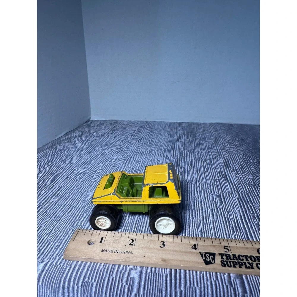 Vintage Tootsietoy Koot ATV Diecast Toy Car Yellow Green USA Made 3 Inch